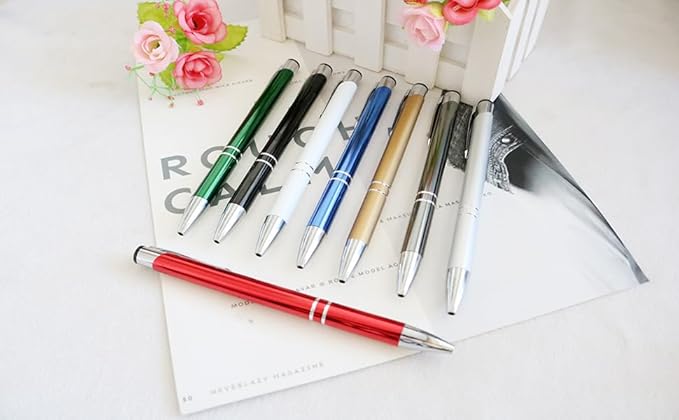 Boligrafo personalizado con nombre,Plumas personalizadas de tinta negra, grabado láser, regalos promocionales 10 pcs