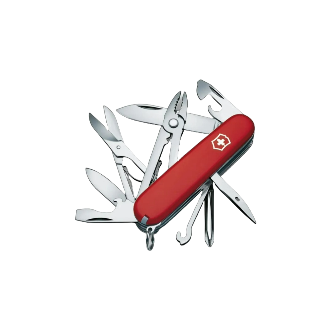 Navaja VICTORINOX delux tinker Navaja de bolsillo hecha en Suiza con 17 funciones   Incluye destornillador Phillips y pinzas incluye un grabado lasser